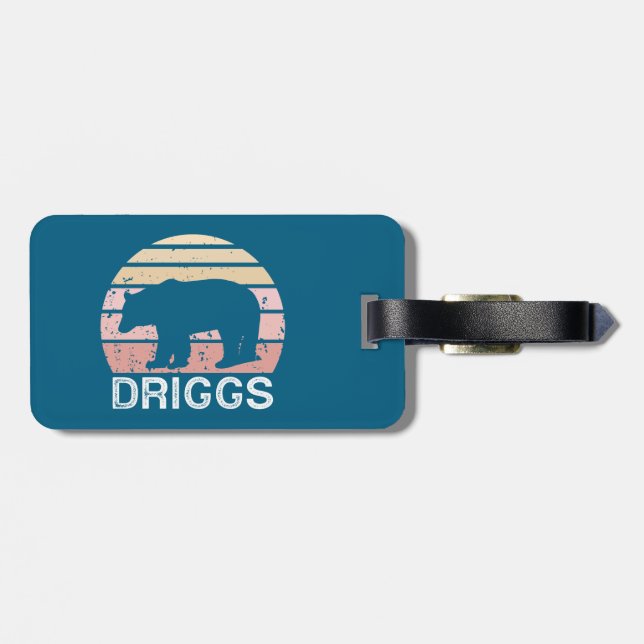 Étiquette À Bagage Ours rétro Driggs Idaho (Dos horizontal)