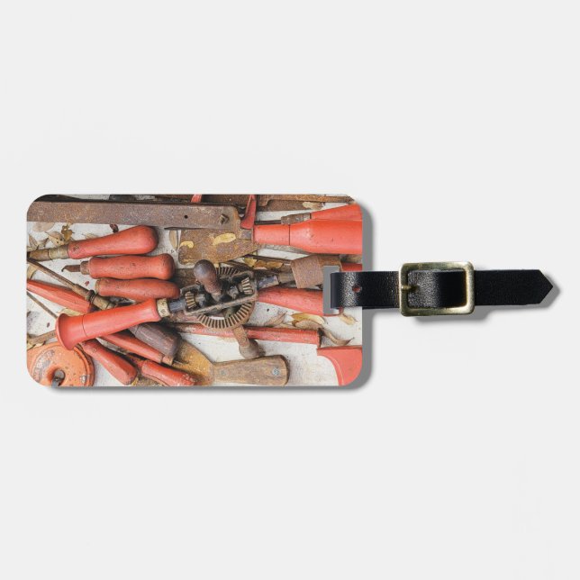 Étiquette À Bagage Outils Outil Russe antique Red Man (Devant horizontal)