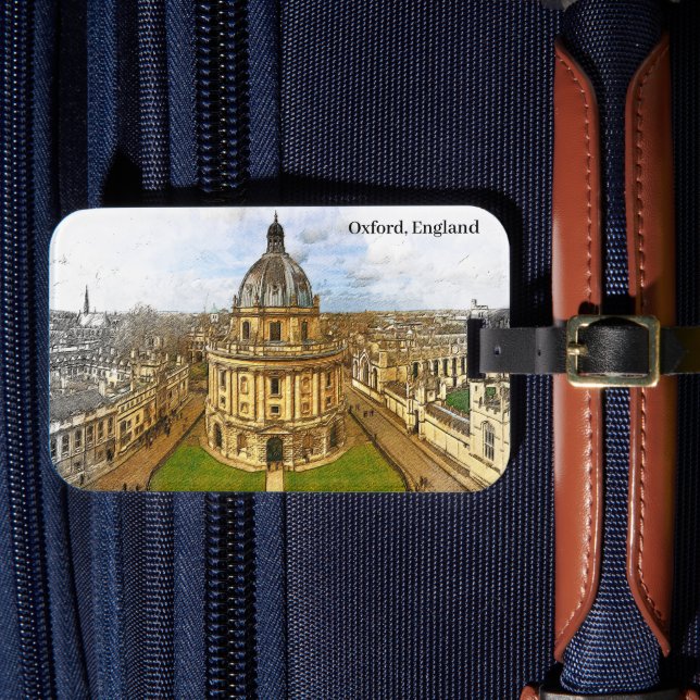 Étiquette À Bagage Oxford England Castle Panorama (Insitu Rectoal 4)