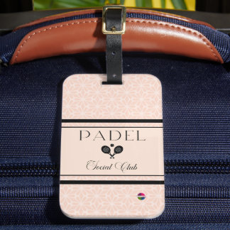 Étiquette À Bagage  Padel Luggage Tag - Social Club Beige & Black 