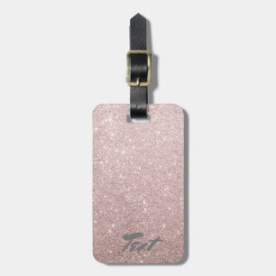 Étiquette À Bagage pailleté or rose élégant
