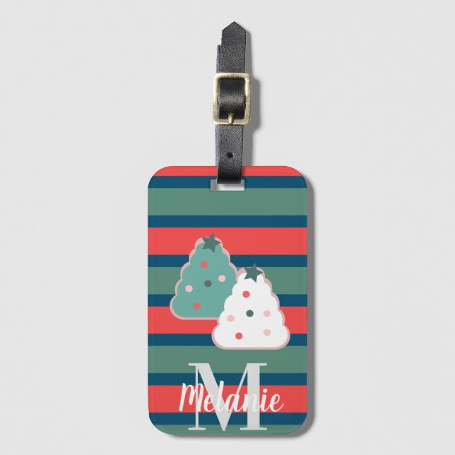 Étiquette À Bagage Paillettes pour biscuits en forme de sapin de Noël (Devant Vertical)