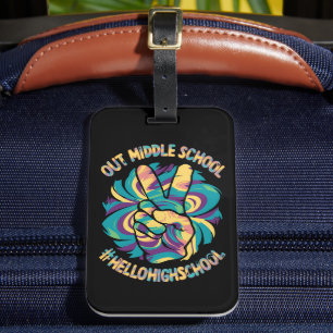 Étiquette À Bagage Paix dehors Milieu Bonjour Lycée Tie Dye 