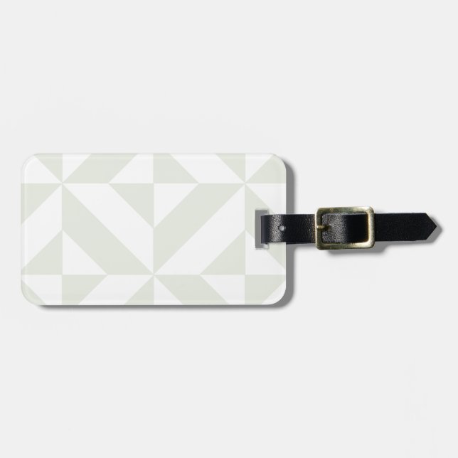 Étiquette À Bagage Pale Gray Geometric Deco Cube Pattern (Devant horizontal)