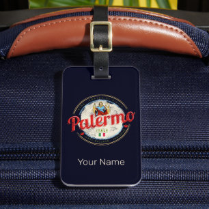 Étiquette À Bagage Palerme Capitale De Sicile Italie Souvenir Vintage