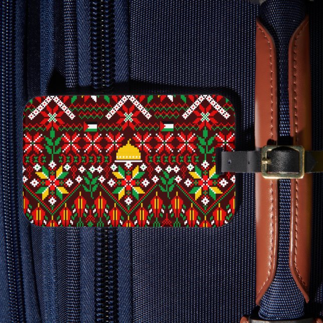 Étiquette À Bagage Palestine Tatreez Broderie traditionnelle (Insitu Rectoal 4)