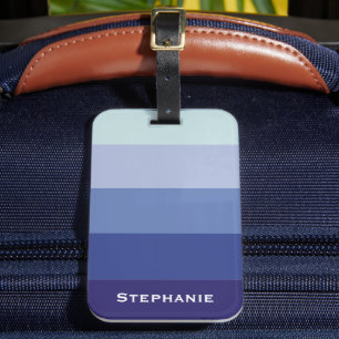 Étiquette À Bagage Palette Bleue Colorée Abstraites bandes Nom person