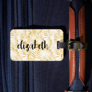 Étiquette À Bagage Palm Gold Personnalisé Chic