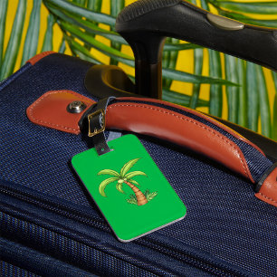 Étiquette À Bagage Palm Tree Beach Tropical et Ile Vibes