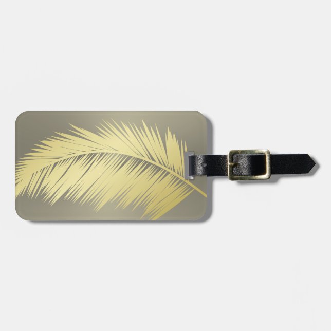 Étiquette À Bagage Palm Tropical d'or feuille (Devant horizontal)