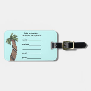 Étiquette À Bagage Palmier Avec Rouleau De Film Enveloppé Autour Des 