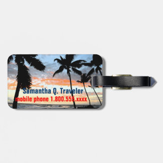 Étiquette À Bagage Palmier tropical