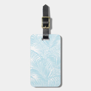 Étiquette À Bagage Palmier tropical bleu en pastel moderne simple
