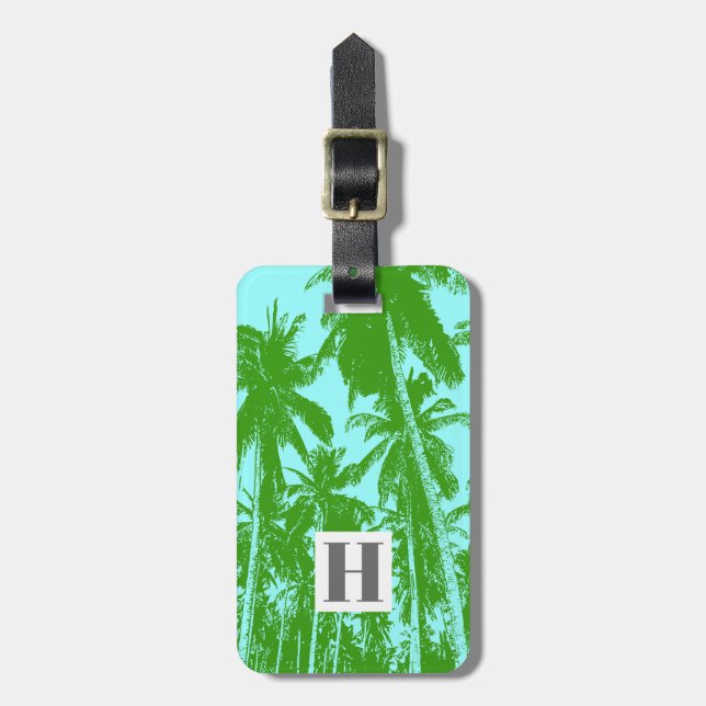 Étiquette À Bagage Palmiers à la conception pointue (Devant Vertical)
