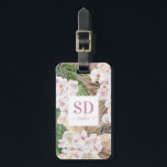 Étiquette À Bagage Pampas herbe, orchidée, feuillage tropical texte<br><div class="desc">Pampas herbe,  orchidée,  feuillage tropical texte nom personnalisé et design initial.</div>