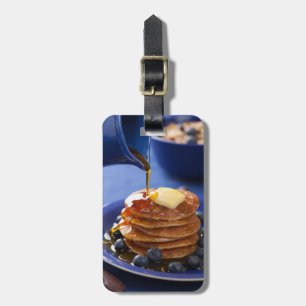 Étiquette À Bagage Pancakes au sirop et aux bleuets