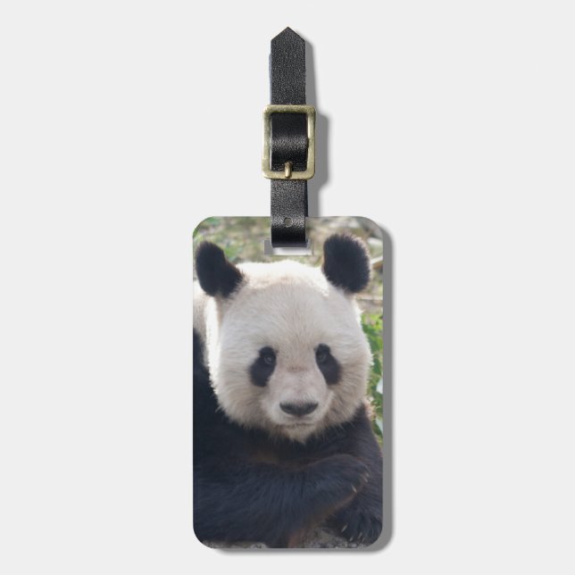 Étiquette À Bagage Panda Géant Amical (Devant Vertical)