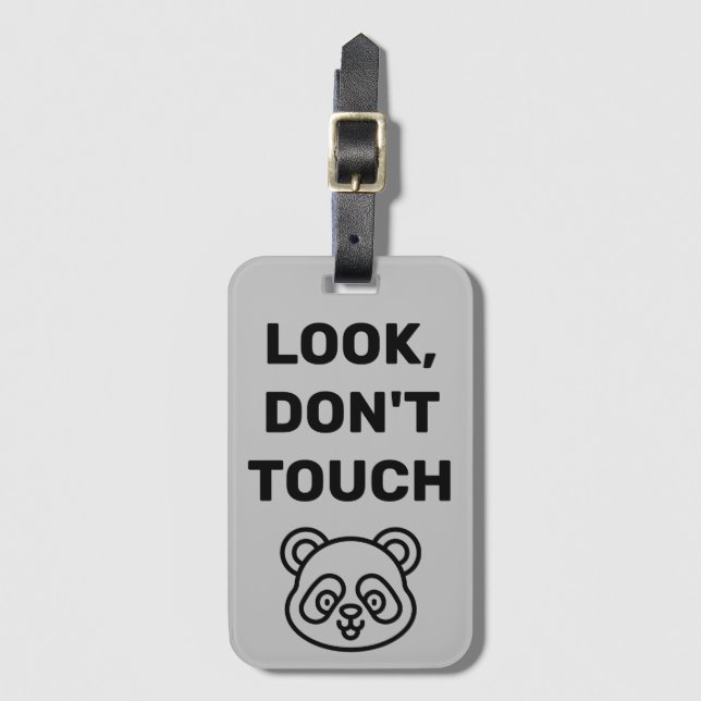 Étiquette À Bagage Panda mignonne : "Regarde, ne touche pas" (Devant Vertical)