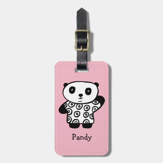 Étiquette À Bagage Pandy le Panda personnalisé (Devant Vertical)