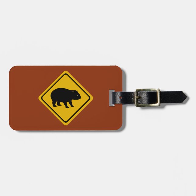 Étiquette À Bagage Panneau routier australien - wombat -électronique (Devant horizontal)