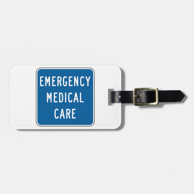 Étiquette À Bagage Panneau routier de soins médicaux d'urgence (Devant horizontal)