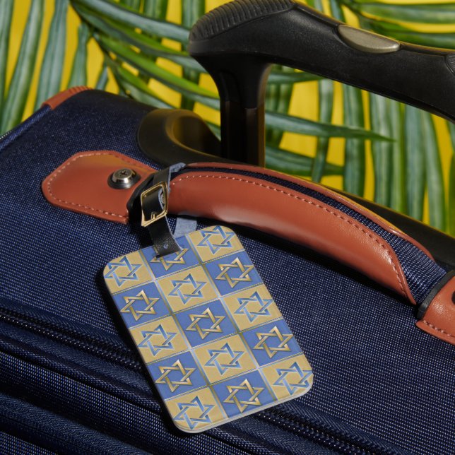 Étiquette À Bagage Panneaux d'art étoile de David bleu or (Insitu Rectoal 1)