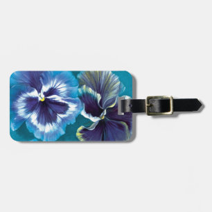 Étiquette À Bagage Pansy floral fine art botanique nommé bagage tag