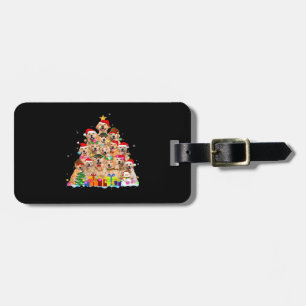 Étiquette À Bagage Pantalon de Noël Chien Retriever Doré Arbre Cadeau