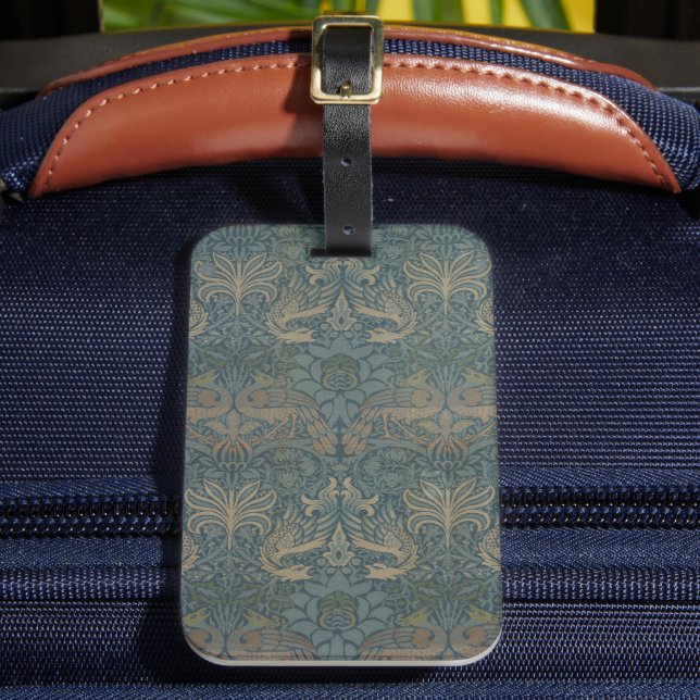 Étiquette À Bagage Paon et Dragon par William Morris (Insitu Rectoal 2)
