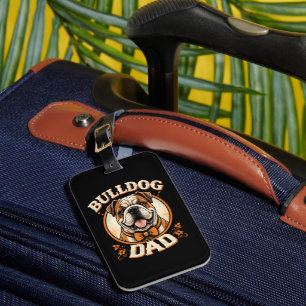 Étiquette À Bagage Papa Bouledogue – Cute Vintage Bouledogue Fête des