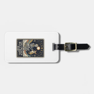 Étiquette À Bagage Papa Bouledogue Français Vintage Squelette Tarot T