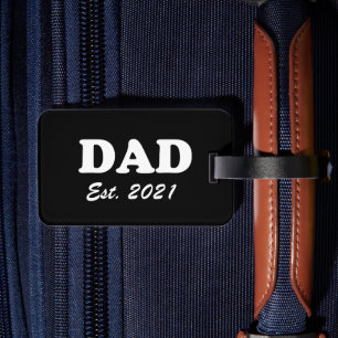 Étiquette À Bagage Papa Custom Date établie noir blanc moderne