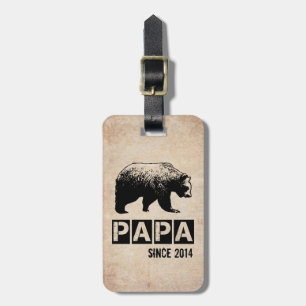 Étiquette À Bagage Papa Ours Grunge Année de Papa