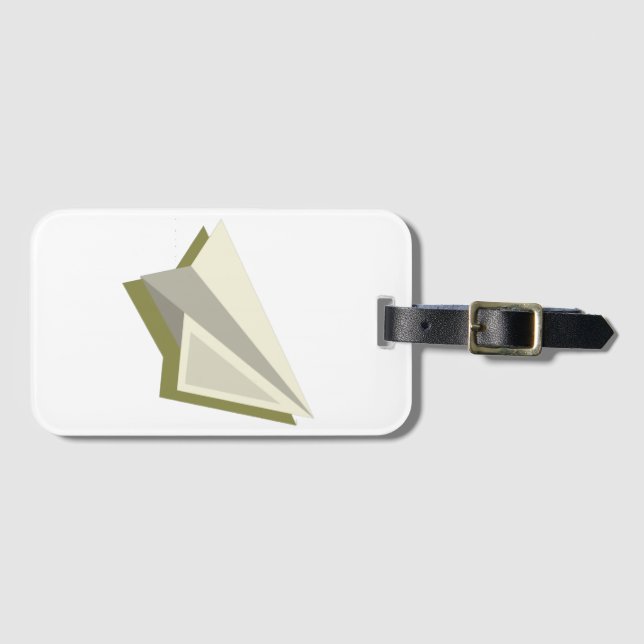 Étiquette À Bagage Paper Plane Design (Devant Horizontal)