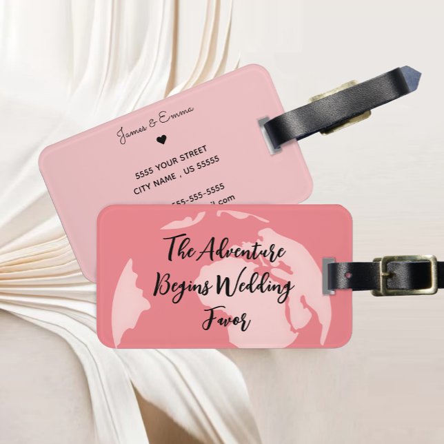Étiquette À Bagage Papeterie La Aventure Commence Cadeau de Mariage  (The Adventure Begins Wedding Favor Luggage Tag)
