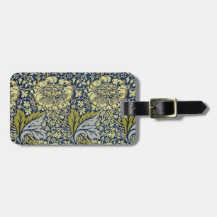 Étiquette À Bagage Papier Peint Floral William Morris Kennet Bleu Or