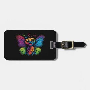 Étiquette À Bagage Papillon arc-en-ciel