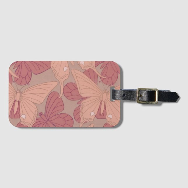 Étiquette À Bagage Papillon Art nouveau (Devant Horizontal)