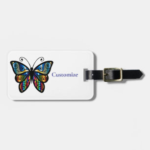 Étiquette À Bagage Papillon Coloré Thunder_Cove