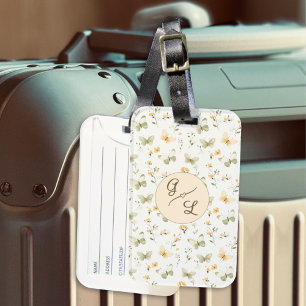 Étiquette À Bagage Papillon de printemps monographique personnalisé