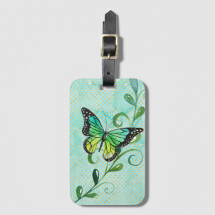 Étiquette À Bagage Papillon et cuillère à vin
