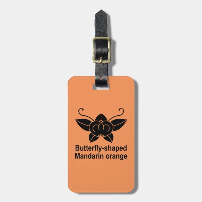 Étiquette À Bagage Papillon mandarine (Devant Vertical)
