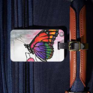 Étiquette À Bagage Papillon Monarque Arc-en-Ciel Original Fantastique