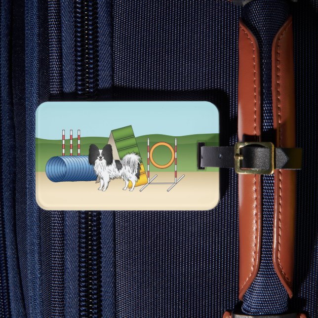 Étiquette À Bagage Papillon Noir Et Blanc Avec Équipement D'Agilité (Insitu Rectoal 4)
