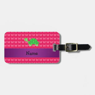 Étiquette À Bagage Papillons mignons nommés personnalisés de rose de