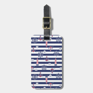 Étiquette À Bagage Par le motif de mer