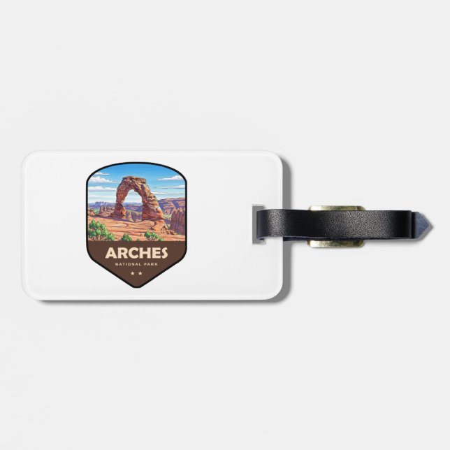 Étiquette À Bagage Parc national des Arches Utah Bouclier (Dos horizontal)