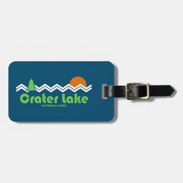 Étiquette À Bagage Parc national du lac Crater Rétro (Devant horizontal)