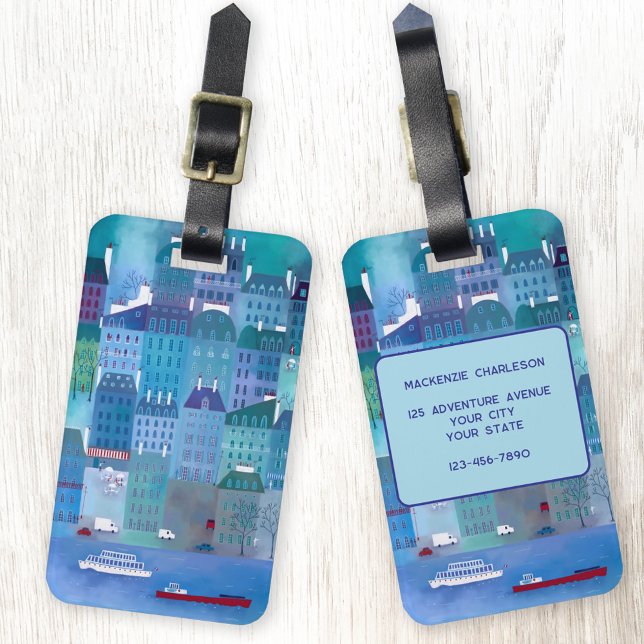 Étiquette À Bagage Paris Art (Paris France art luggage tag)
