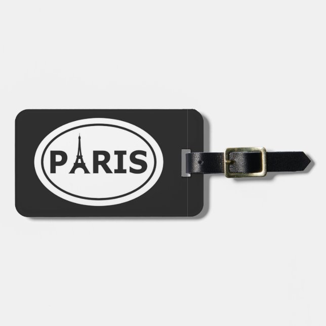 Étiquette À Bagage Paris - Étiquette de bagage Logo Ovale (Devant horizontal)